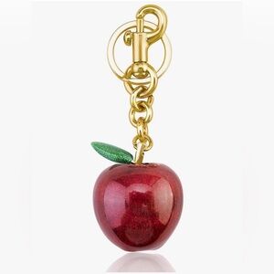 NWT Apple Sparkle Charm Keychain in Red and Green